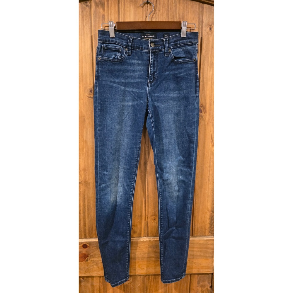 Lucky Brand Skinny Jeans Womens 4/27 Blue Excellent Dark Wash Denim Pants